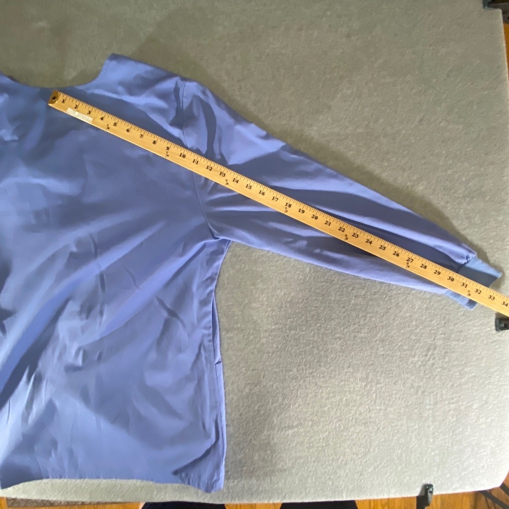 Cherokee Workwear Blue Scrub Jacket Button Front Long Sleeve Pockets Large - Picture 3 of 9